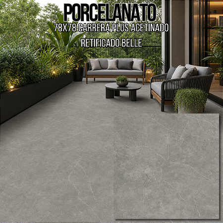 Porcelanato "A" 78x78 Carrera Plus Acetinado Retificado Belle