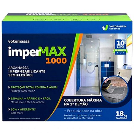 Impermax 1000 Argamassa Semiflexível Impermeabilizante Caixa 18kg Votoran