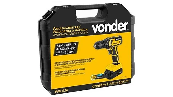 Parafusadeira e Furadeira Bateria 20V Vonder
