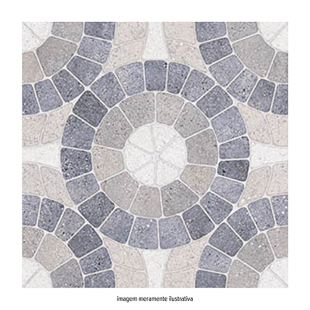 Piso Cerâmico "B" 61,5x61,5 Mosaico Blue Ceral