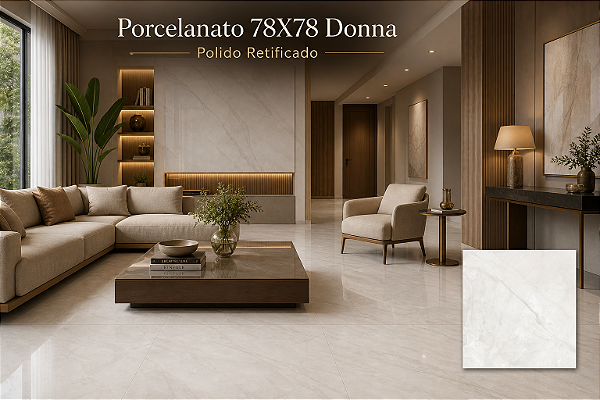 Porcelanato "A" 78x78 Donna Polido Retificado Belle