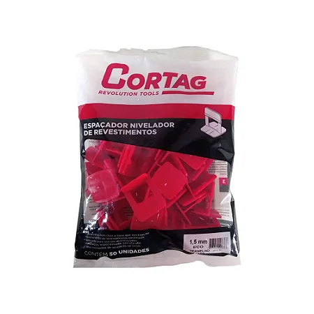 Nivelador Piso 1,5mm 50 Peças Vermelho Eco Cortag