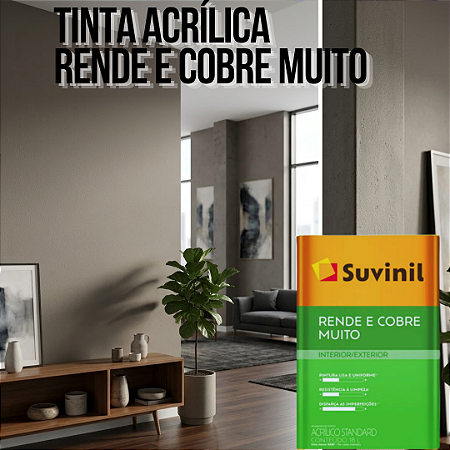 Tinta Acrílica Rende E Cobre Muito 18 L Concreto Suvinil