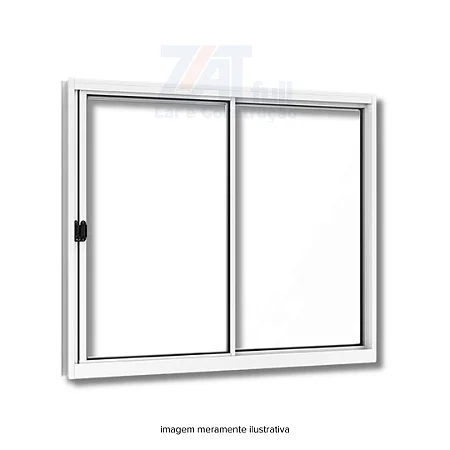 Janela Alumínio de Correr 1,20x1,20 Branca 2 Folhas Reli