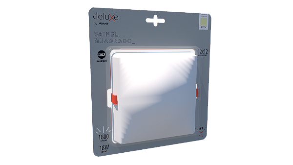 Painel Led Flat Quadrado Embutir 18W 4000k Deluxe Avant