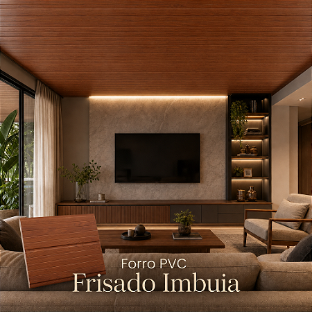 Forro PVC 6 mm 20 cm Imbuia Frisado 6 m Fortplast