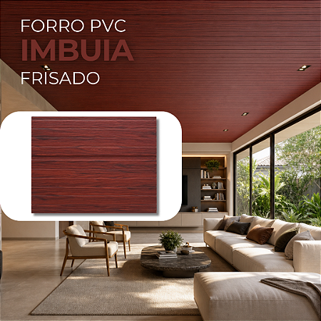 Forro PVC 6 mm 20 cm Imbuia Frisado 6 m Fortplast
