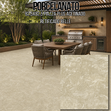Porcelanato "A" 82,5x82,5 Piazza Plus Acetinado Retificado Belle