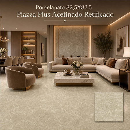 Porcelanato "A" 82,5x82,5 Piazza Plus Acetinado Retificado Belle
