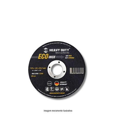 Disco de Corte EcoInox 115x1,0x22,2 mm Heavy Duty