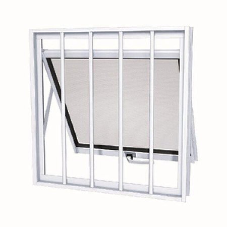 Janela Alumínio Maxim-Ar 60x60 cm com Grade Branca Esal