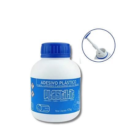 Adesivo Plástico PVC 175 g C/Pincel Plastilit