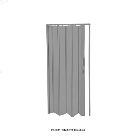 Porta PVC Sanfonada 2,10x0,70 m Cinza Plastilit