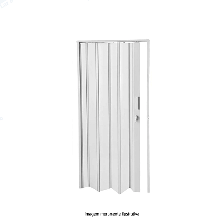Porta PVC Sanfonada 2,10x0,90 m Branca Plastilit