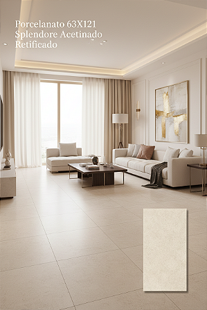 Porcelanato "A" 63x121 Splendore Acetinado Retificado Belle
