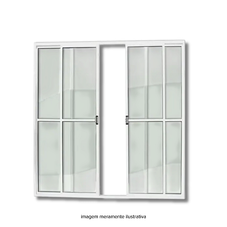 Porta Sacada de Alumínio 2,10x1,60 m 4 Folhas Branca Reli
