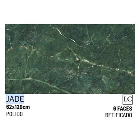 Piso Cerâmico Classe B 62x120 Jade Polido Retificado Unique