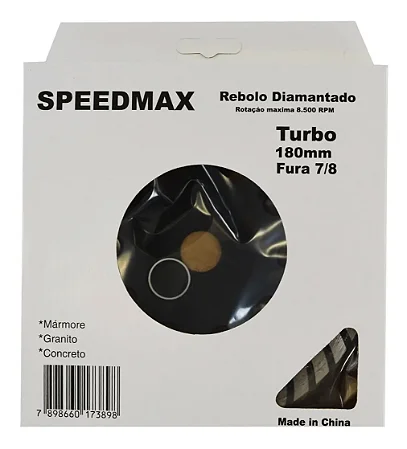 Rebolo Diamantado Turbo 180 mm 7/8" Speedmax
