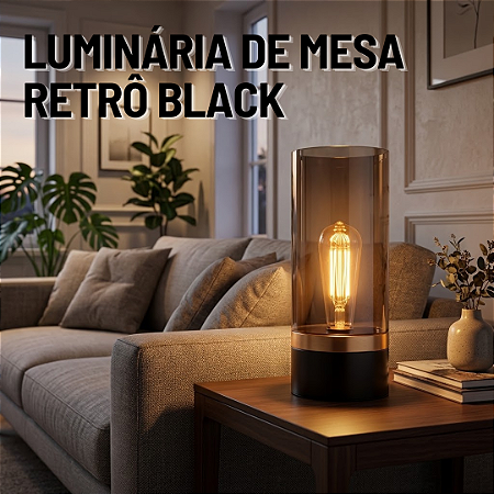 Luminária Mesa Retrô Black Avant