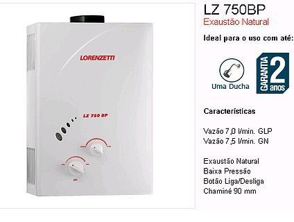 Aquecedor a Gás LZ 750BP