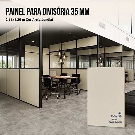 Painel Divisória Cor Areia Jundiaí 35 mm 2,11x1,20 m Eucatex