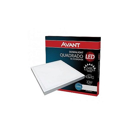 Plafon Led Quadrado Sobrepor BR 30W 40X40 AVANT