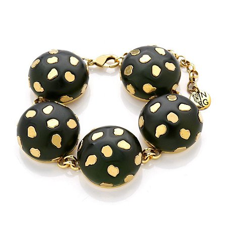 PULSEIRA MULTI SMALL SPOT VERDE DOURADO COLEÇÃO FELINA NÁDIA GIMENES