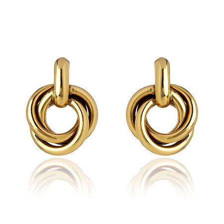 BRINCO UNO ARGOLAS ENTRELAÇADAS DOURADO NÁDIA GIMENES