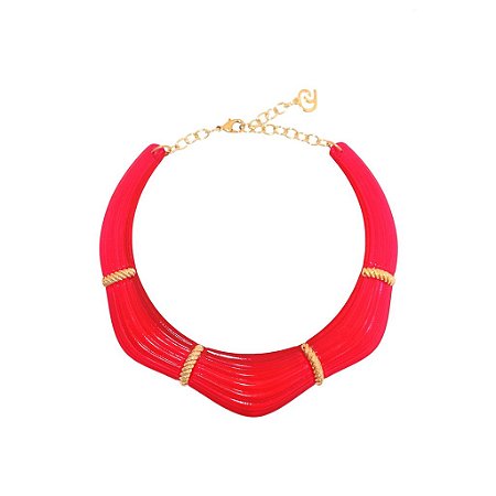 COLAR ACQUA - OURO VINTAGE - ROSA - SHEILA MORAIS