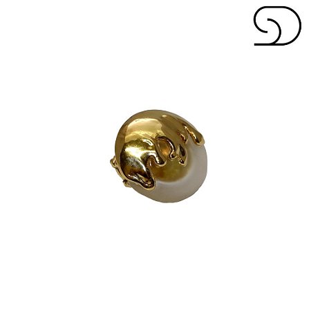 ANEL ONDAS CRISTAL DOURADO SHEILA MORAIS