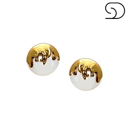 BRINCO ONDAS OURO VINTAGE - PRESSÃO - ROSA - SHEILA MORAIS