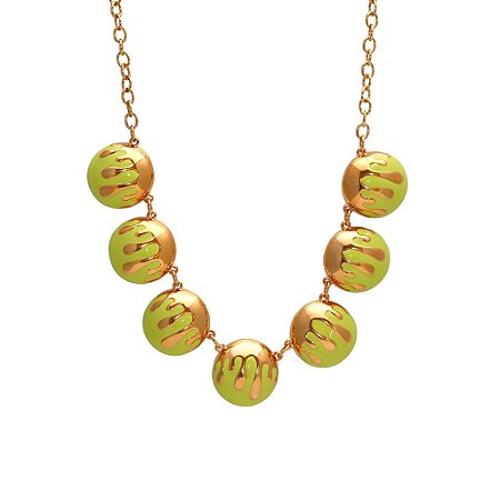 COLAR ONDAS ESMALTADO OURO VINTAGE - LAVANDA - SHEILA MORAIS