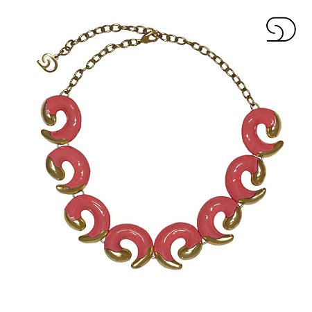 COLAR BRISA OURO VINTAGE VERMELHO SHEILA MORAIS