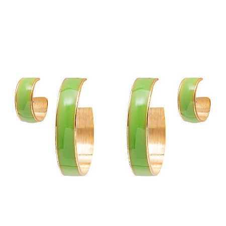 ARGOLA CROÁCIA DUPLA VERDE COLEÇÃO CROÁCIA ROSANA BERNARDES