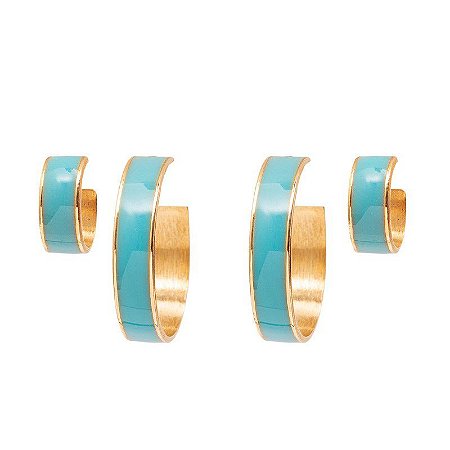 ARGOLA CROÁCIA DUPLA AZUL COLEÇÃO CROÁCIA ROSANA BERNARDES