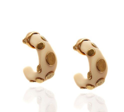 BRINCO ARGOLA NEW ORVALHO OURO VINTAGE PRETO SHEILA MORAIS