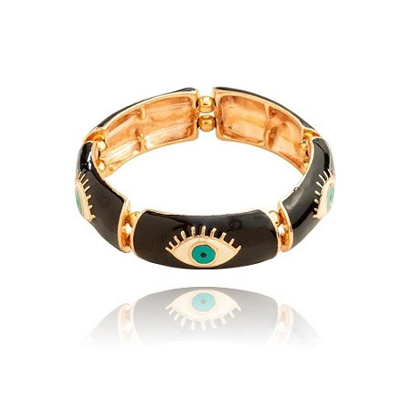 PULSEIRA PRETA OLHO GREGO GIO BERNARDES
