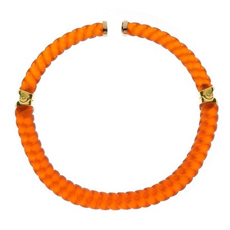 COLAR GARGANTILHA RESINA APEROL DRINK DOURADO NADIA GIMENES