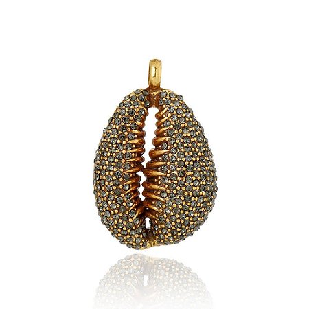 PINGENTE BUZIO PAVÊ MAIOR DOURADO NADIA GIMENES
