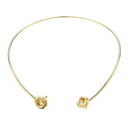 COLAR GARGANTILHA ARO ARGOLAS ENTRELAÇADAS DOURADO NADIA GIMENES
