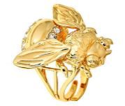 ANEL QUEEN BEE DOURADO COLEÇÃO MONET'S GARDEN CRISTINA SABATINI