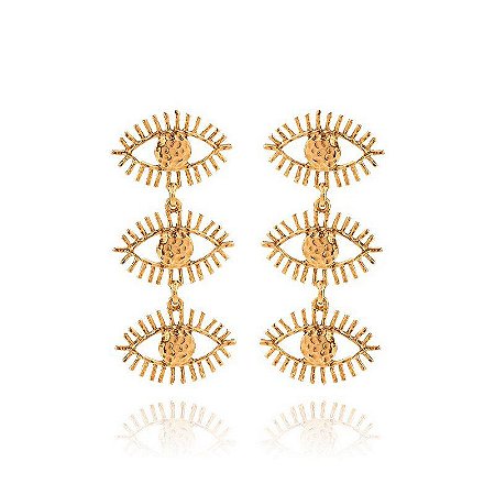 BRINCO OLHO GREGO DOURADO TRIO DOURADO GIO BERNARDES