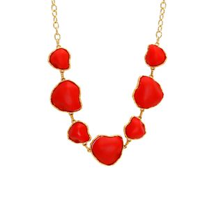 COLAR VERMELHO OURO VINTAGE COLEÇÃO PESCARIA SHEILA MORAIS