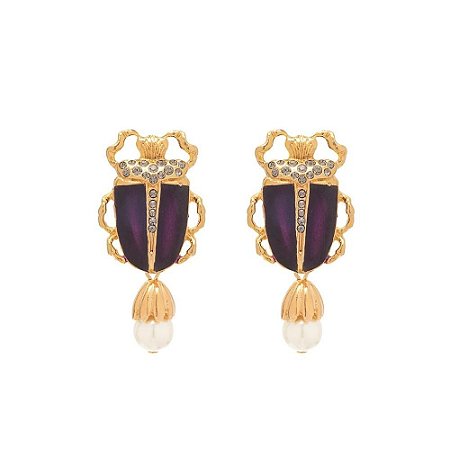 BRINCO ESCARAVELHO VITRAL ROXO COLEÇÃO SORTE E FORÇA ROSANA BERNARDES