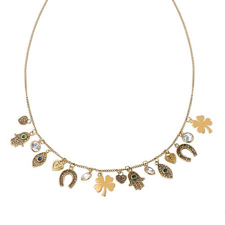 COLAR CURTO SORTE DOURADO NÁDIA GIMENES