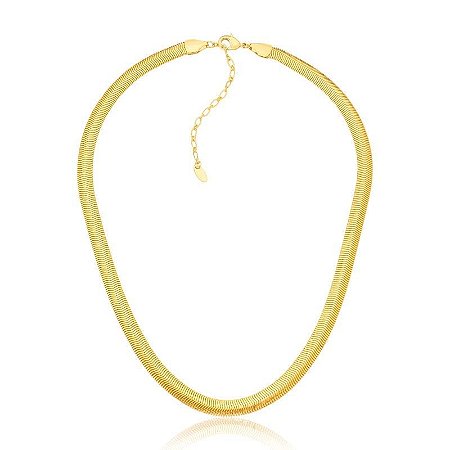 COLAR MALHA DOURADO 6 MM 40 CM NEFFERTARI