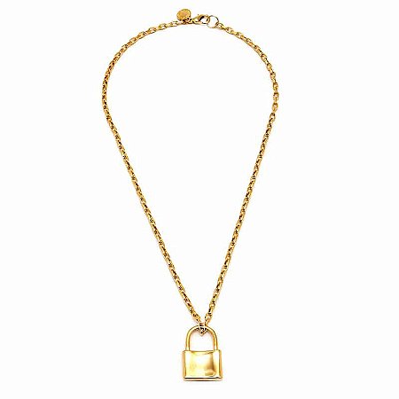 COLAR CADEADO DOURADO COLEÇÃO MARIA BRAZ ROSANA BERNARDES