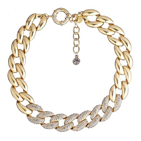 COLAR CRAVEJADO ELOS VINTAGE GOLD JULIANA MANZINI
