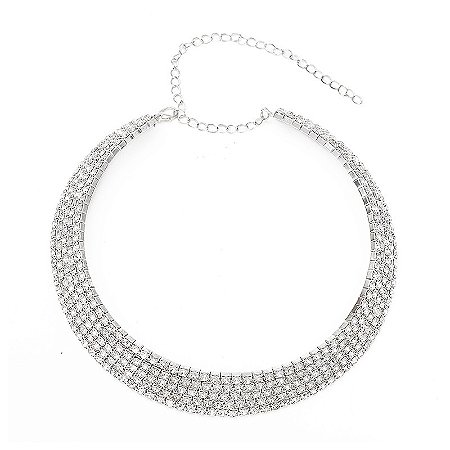 CHOKER STRASS PRATA ROSANA BERNARDES