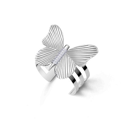 BRACELETE FLEXÍVEL BUTTERFLY COM ZIRCÔNIAS PRATEADO JULIANA MANZINI